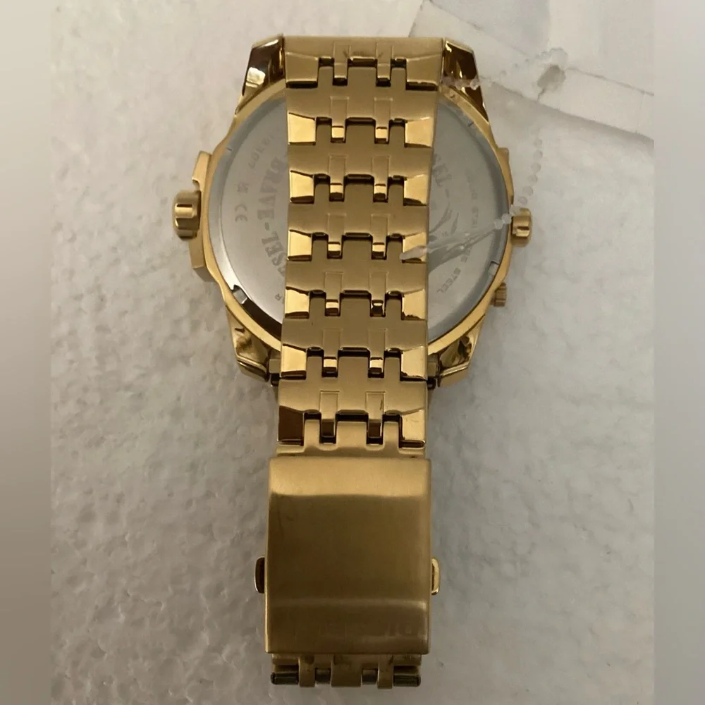 Diesel Men's Chronograph Uber Chief Gold-Tone Stainless Steel Bracelet Watch